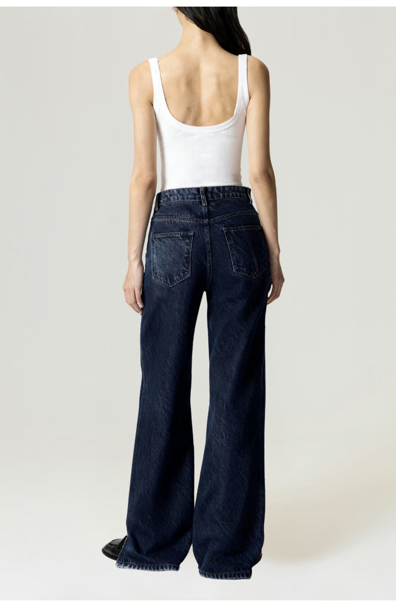 Nocturne Zip Accent Straight-Leg Denim Pants, Alternate, color, 