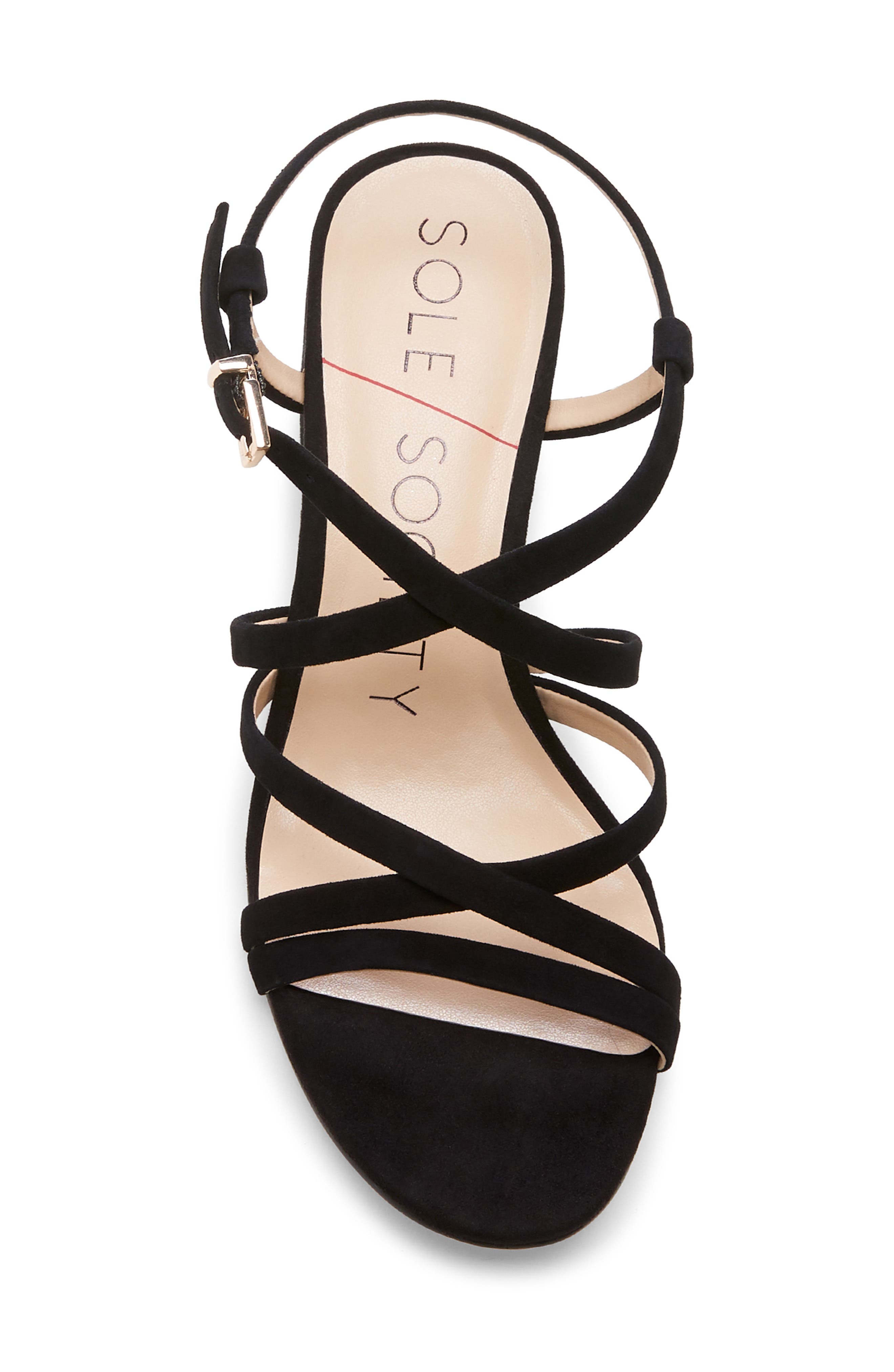 Seranah Strappy Sandal, Alternate, color, BLACK SUEDE