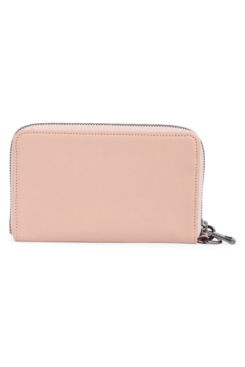 Le Pilage Cuir Zip Wristlet Wallet, Alternate, color, POWDER PINK