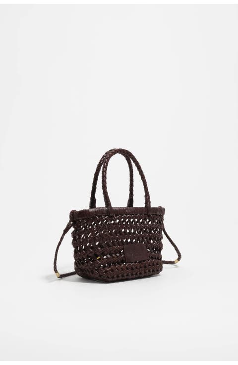 Plaited Mini Bag in Leather