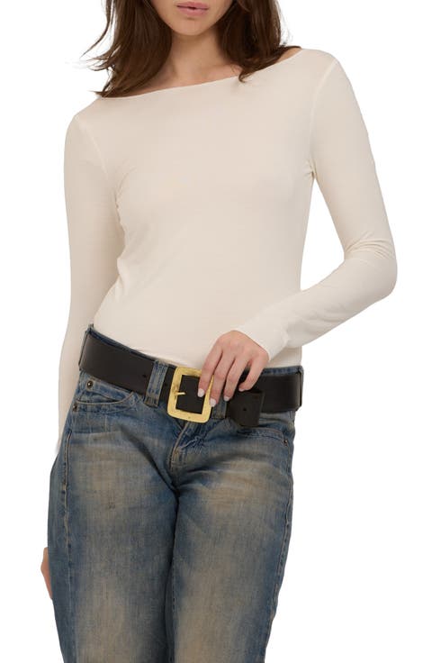 Vera Boat Neck Long Sleeve Top