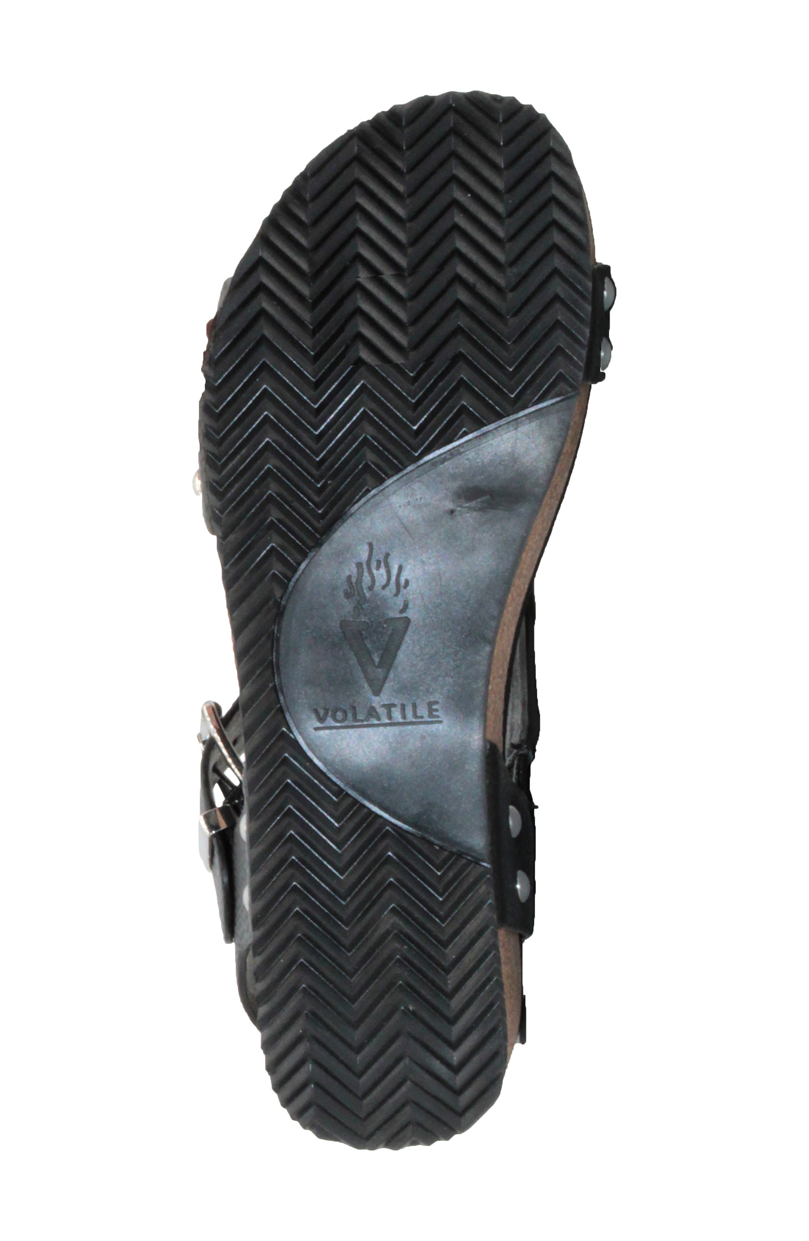 Volatile Biloxi Platform Wedge Sandal, Alternate, color, Black Faux Leather