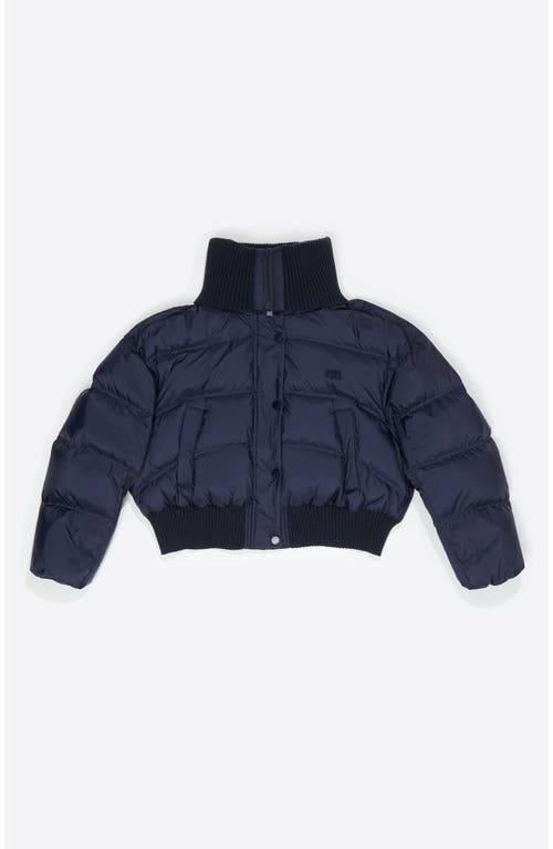Bimba Y Lola Down Jacket With Maxi Knit Neck In Blue