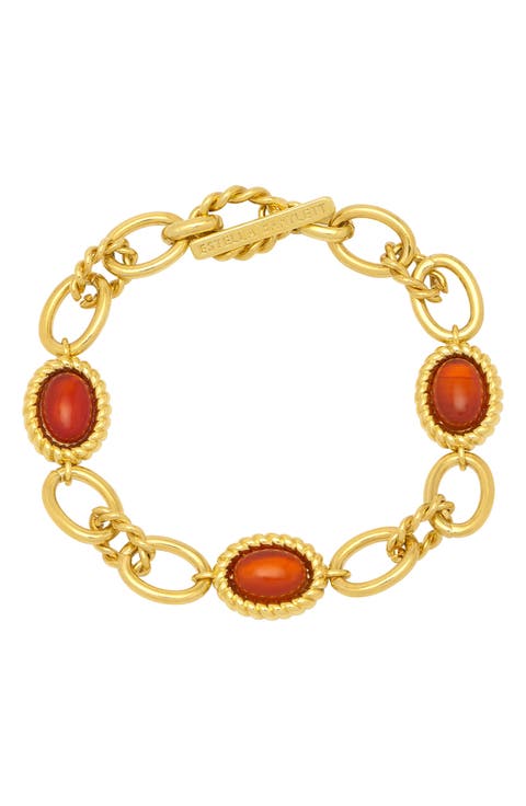 Chunky Semiprecious Stone Chain Bracelet