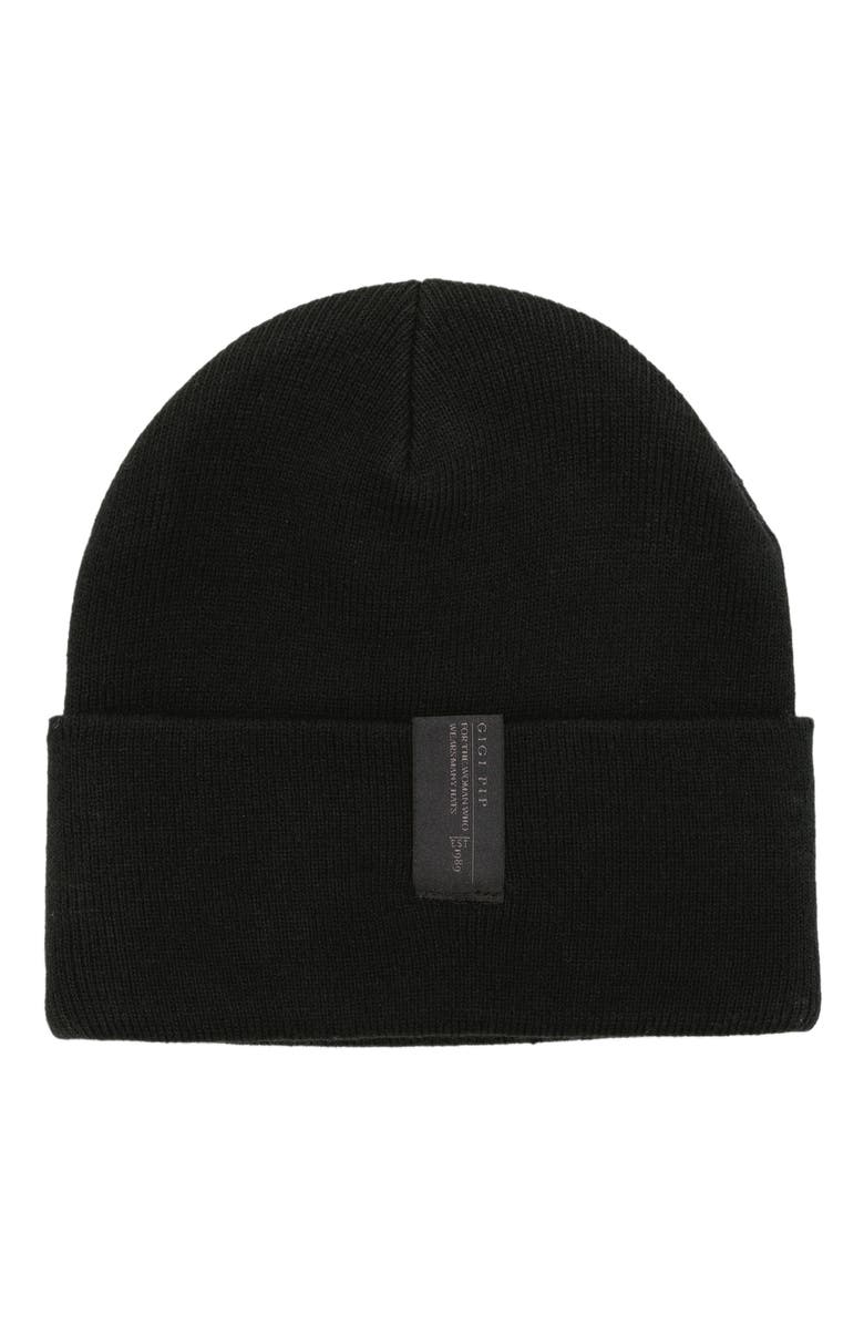 Gigi Pip Shay Soft Knit Beanie, Main, color, Black