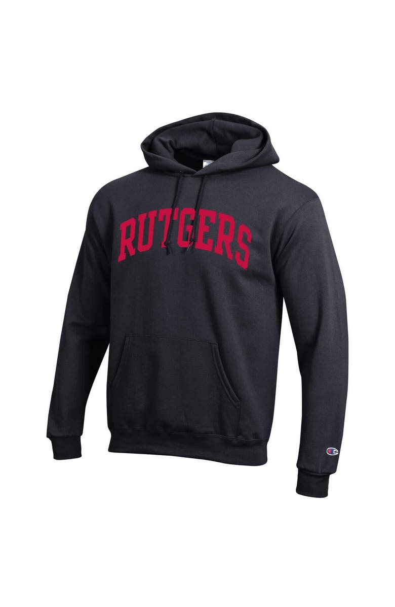Champion Men's Champion  Black Rutgers Scarlet Knights Basic Arch Fleece Pullover Hoodie, Alternate, color, 