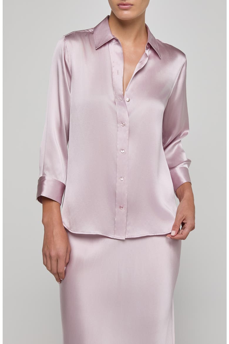 Dani Silk Charmeuse Blouse, Main, color, ICY LILAC