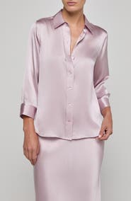 L'AGENCE Dani Silk Charmeuse Blouse