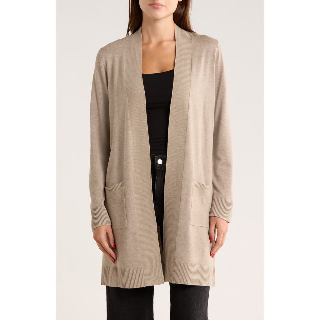 By Design Hudson Mid Thigh Lightweight Cardigan In Brown