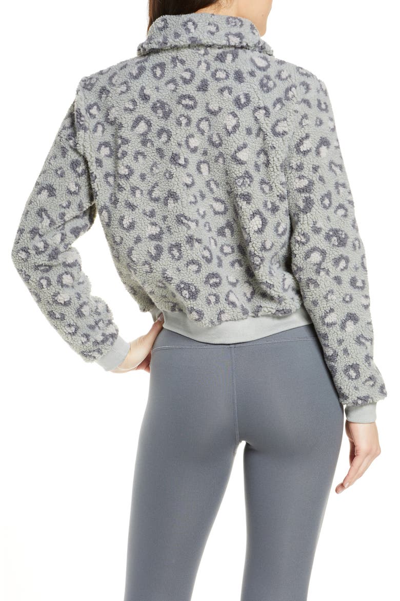 All Time Faux Fur Bomber Jacket, Alternate, color, GRAY LEOPARD
