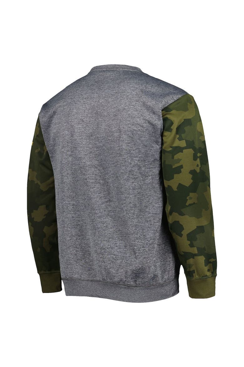 Men's Fanatics Branded Heather Charcoal Golden State Warriors Camo Stitched Sweatshirt, Alternate, color, Heather Charcoal