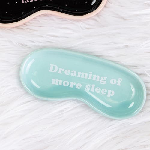 Totalee Gift More Sleep Trinket Tray Ceramic Blue In Blue