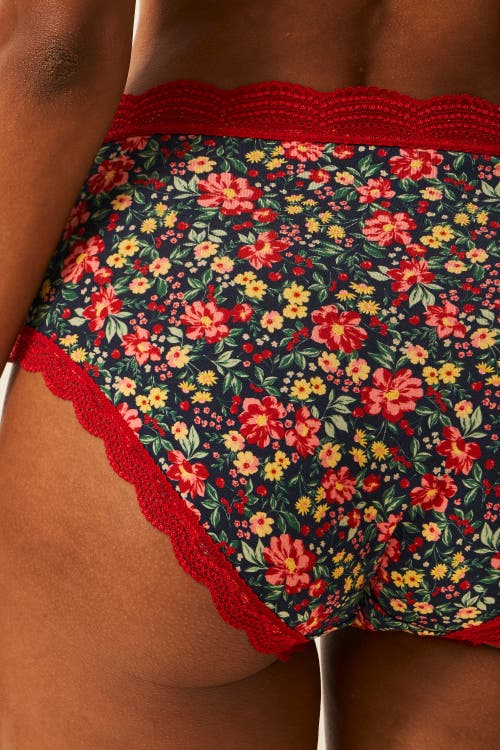 Stripe & Stare High Rise Knicker Four Pack In Multi