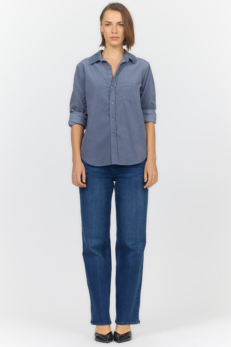Galina Relaxed Button Up Shirt, Alternate, color, Vintage Indigo