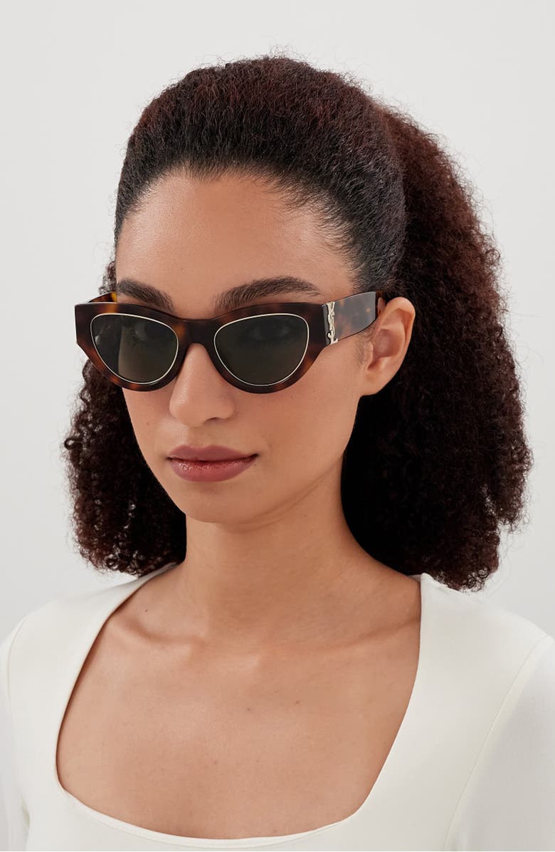 Saint Laurent SL M94 52mm Cat Eye Sunglasses, Alternate, color, Havana
