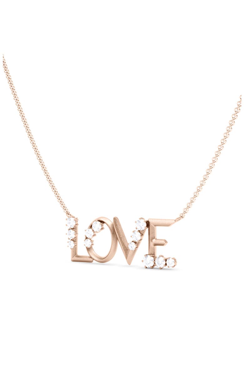 Love Lab Created Diamond Necklace, Alternate, color, 18K ROSE GOLD