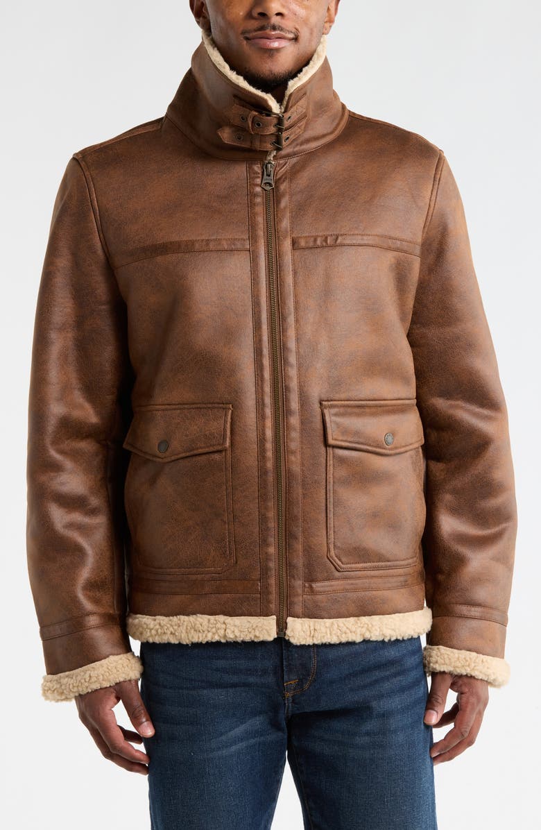 Levi's Faux Shearling Aviator Rancher Jacket, Alternate, color, Brown