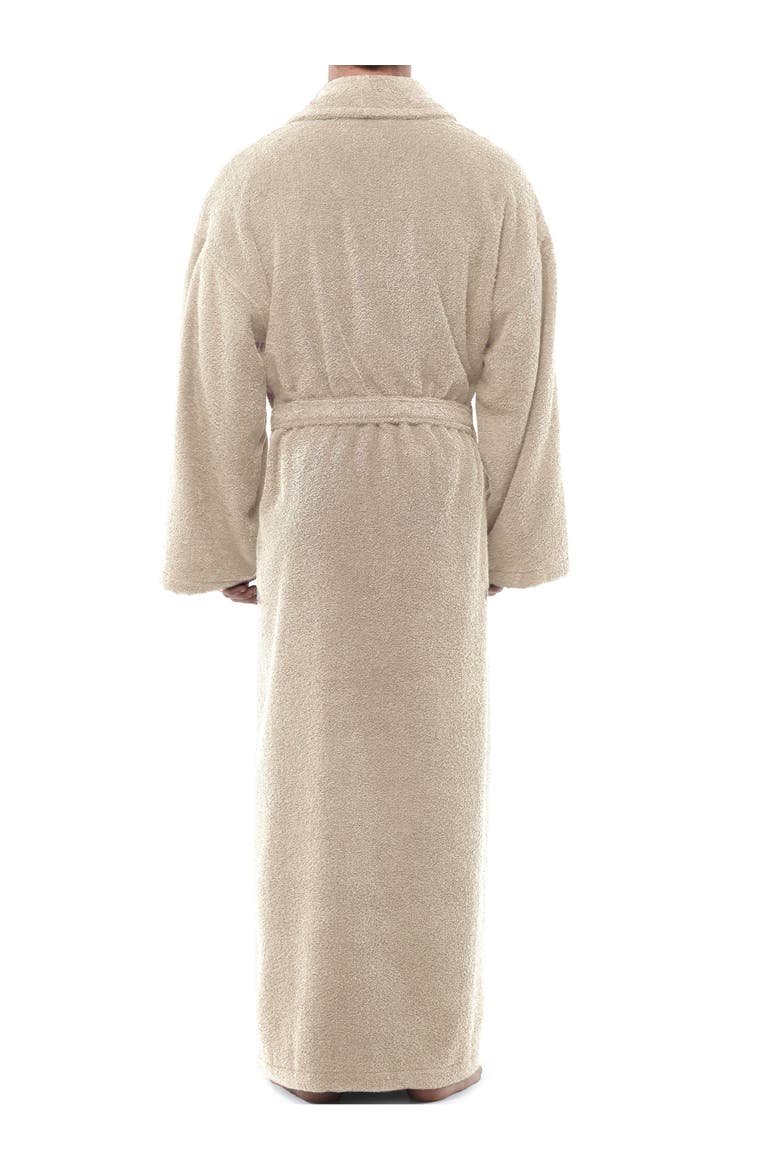 Mens Classic Shawl Collar Ankle Length Terry Bathrobe, Alternate, color, Latte