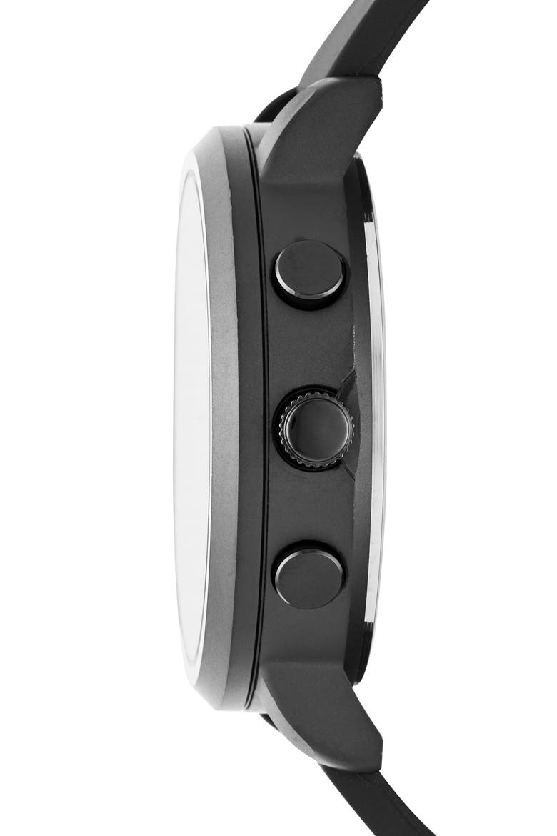 Lawndale Analog & Digital Silicone Strap Watch, 48mm, Alternate, color, BLACK