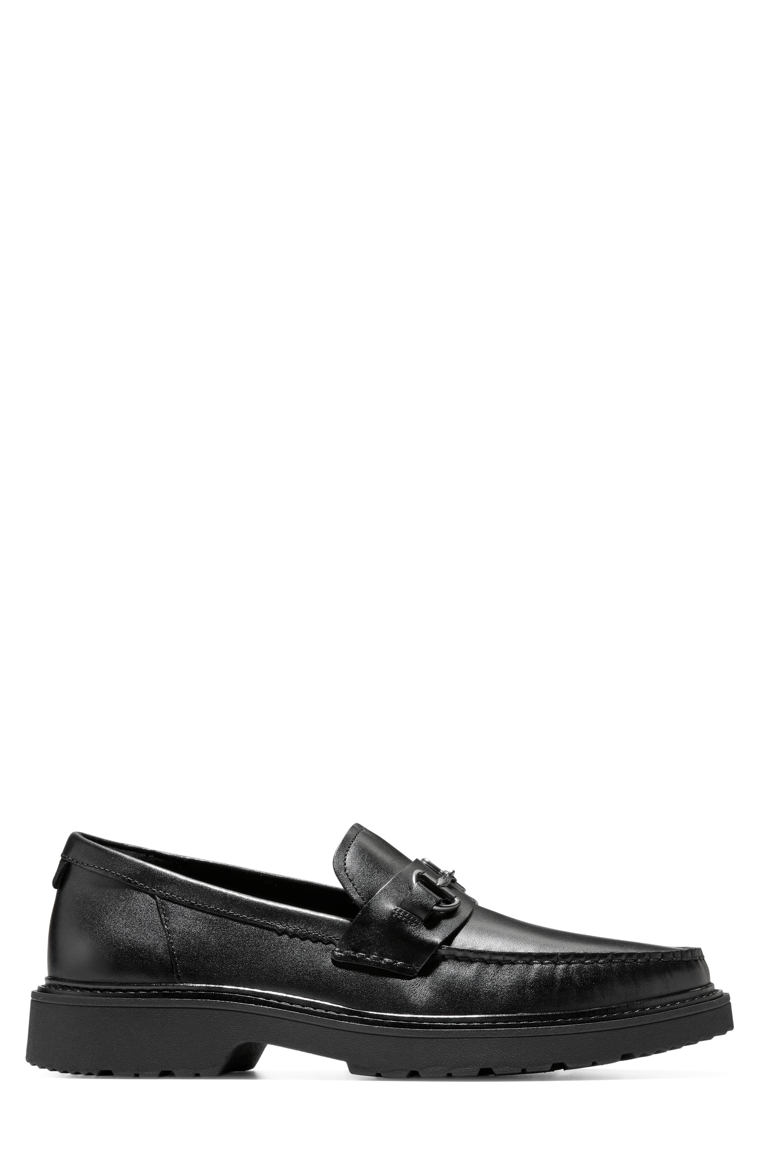 Broome Grand Lug Sole Bit Loafer, Alternate, color, BLACK / BLACK
