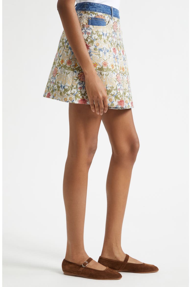 Kaiya Floral Tapestry Miniskirt, Alternate, color, CREAM MULTI