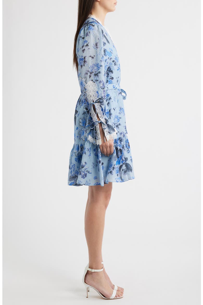 Beli Tie Waist Long Sleeve Dress, Alternate, color, POWDER BLUE MULTI