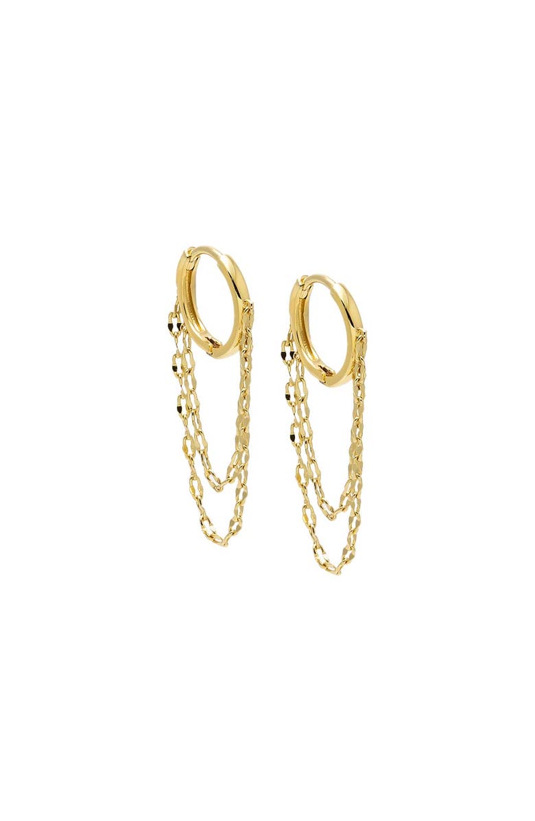 BY ADINA EDEN Double Mariner Chain Drop Huggie Earring, Main, color, Gold