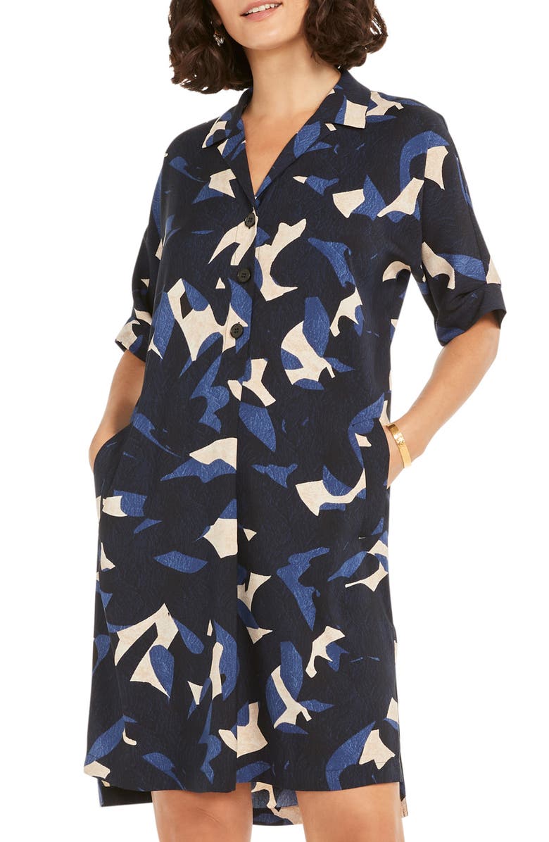 NIC+ZOE Abstract Billow Shirtdress, Main, color, 