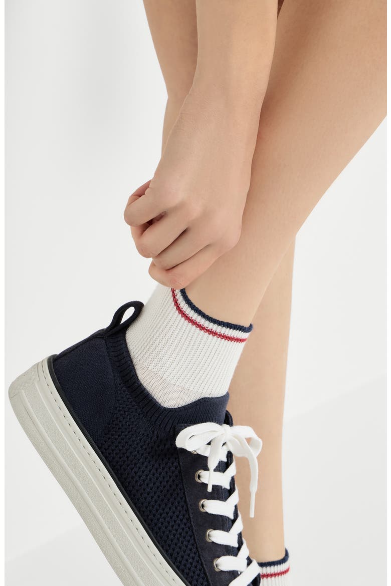 Knit socks, Alternate, color, White