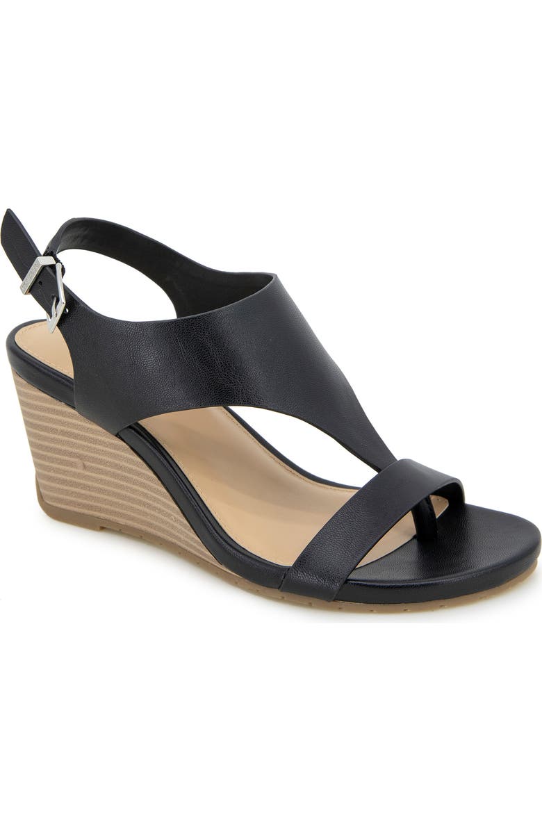 Reaction Kenneth Cole Greatly Platform Wedge Sandal, Main, color, Black