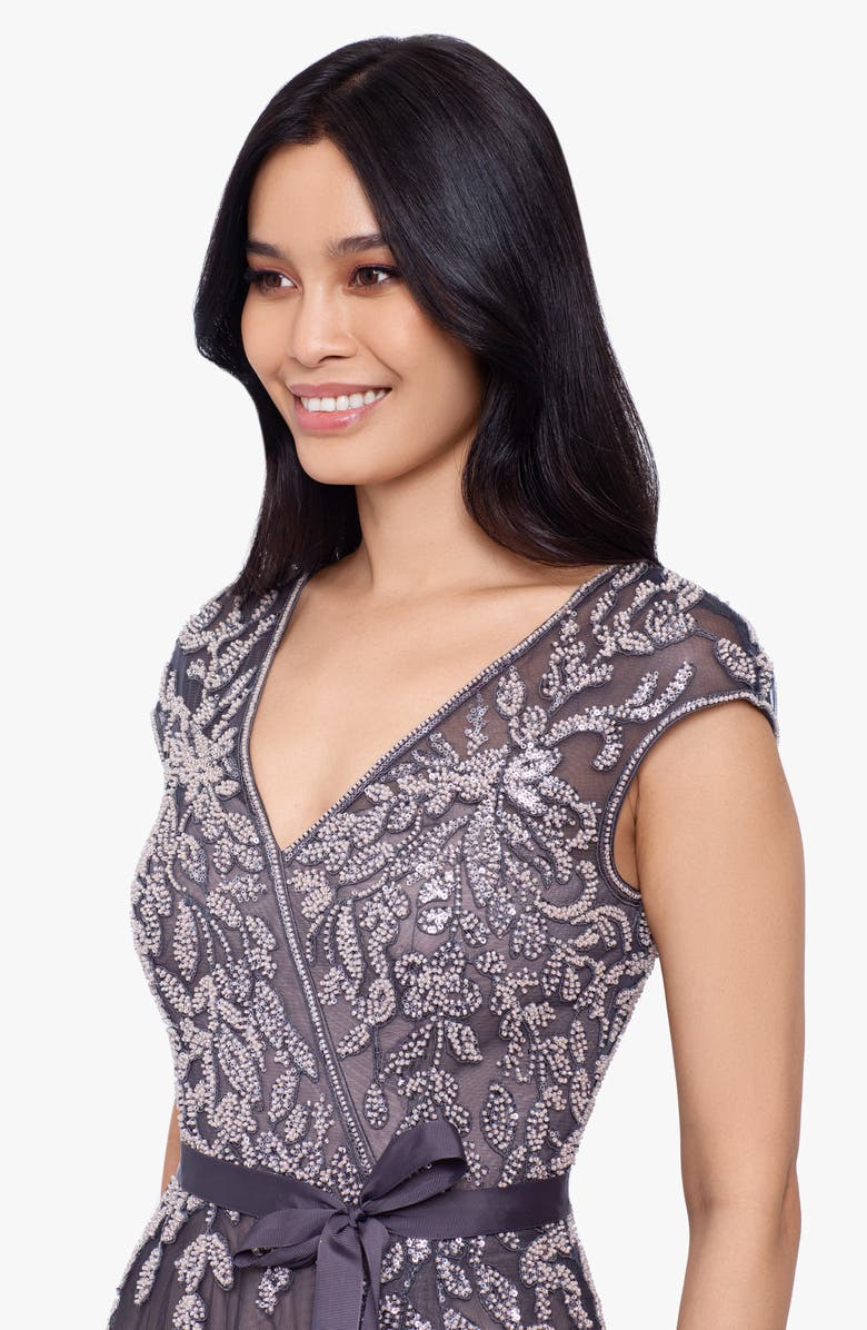 Xscape Evenings Beaded Fit & Flare Cocktail Dress, Alternate, color, 