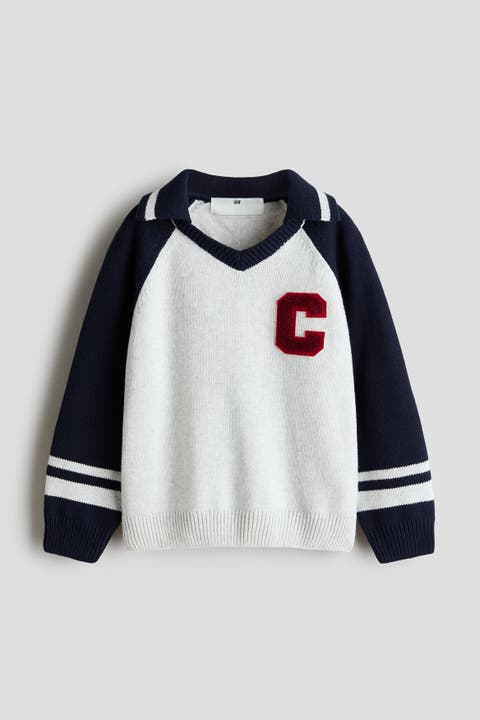 Appliqué-motif Polo Sweater
