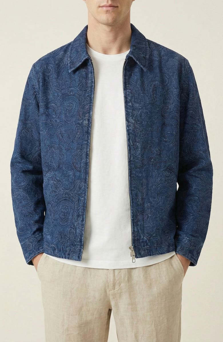 Modenaire Textured Zip Front Jacket, Alternate, color, Navy