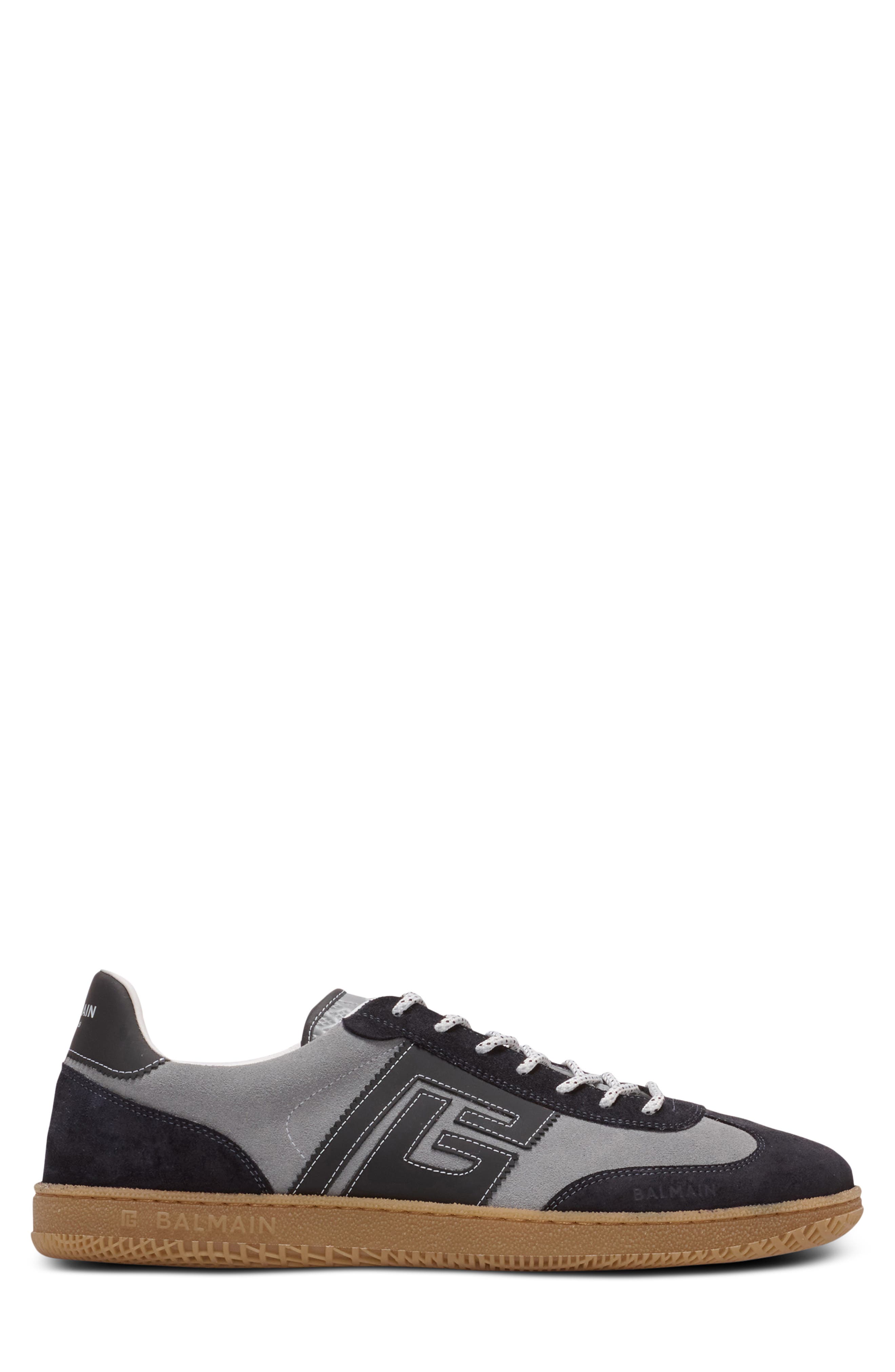 Balmain Swan Low Top Sneaker, Alternate, color, Yfg Dark Grey/ Light Grey