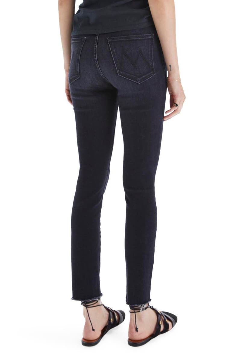 MOTHER The Pixie Swooner High Waist Frayed Ankle Skinny Jeans, Alternate, color, 