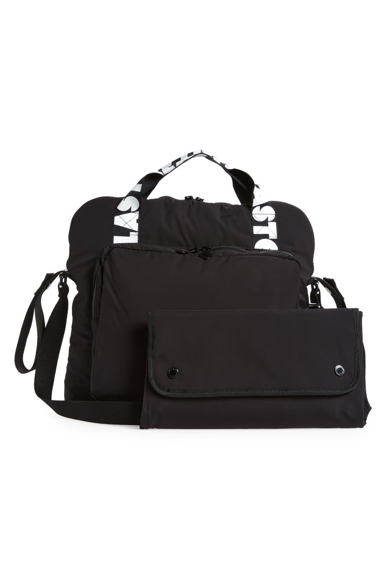 Stella McCartney Logo Diaper Bag, Alternate, color, 930 BLACK