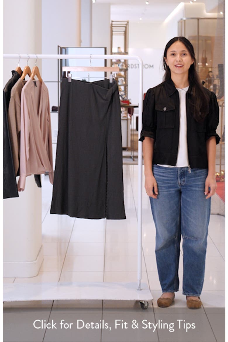 Lindy Textured Knit Twist Waist Midi Skirt video