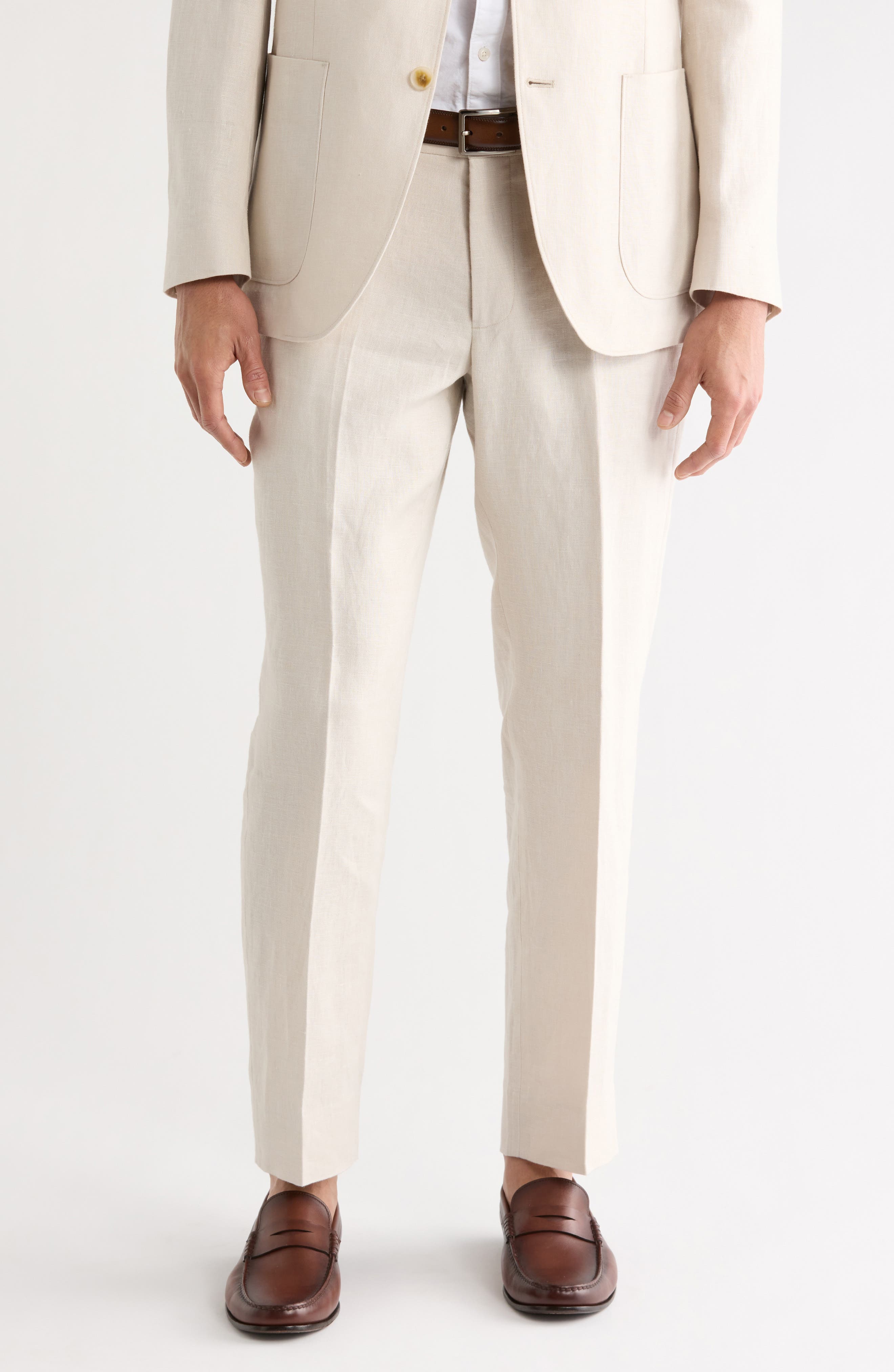 Trim Fit Linen Suit Separates Dress Pants