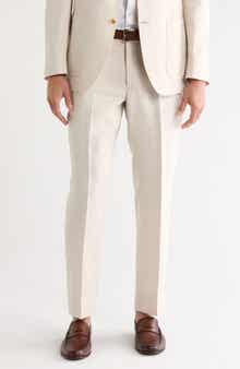 Trim Fit Linen Suit Separates Dress Pants