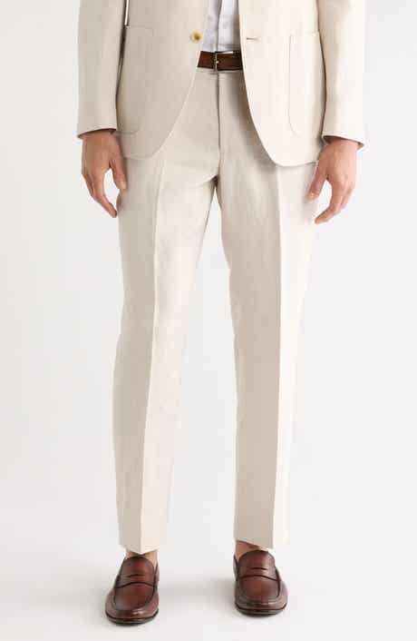 Trim Fit Linen Suit Separates Dress Pants