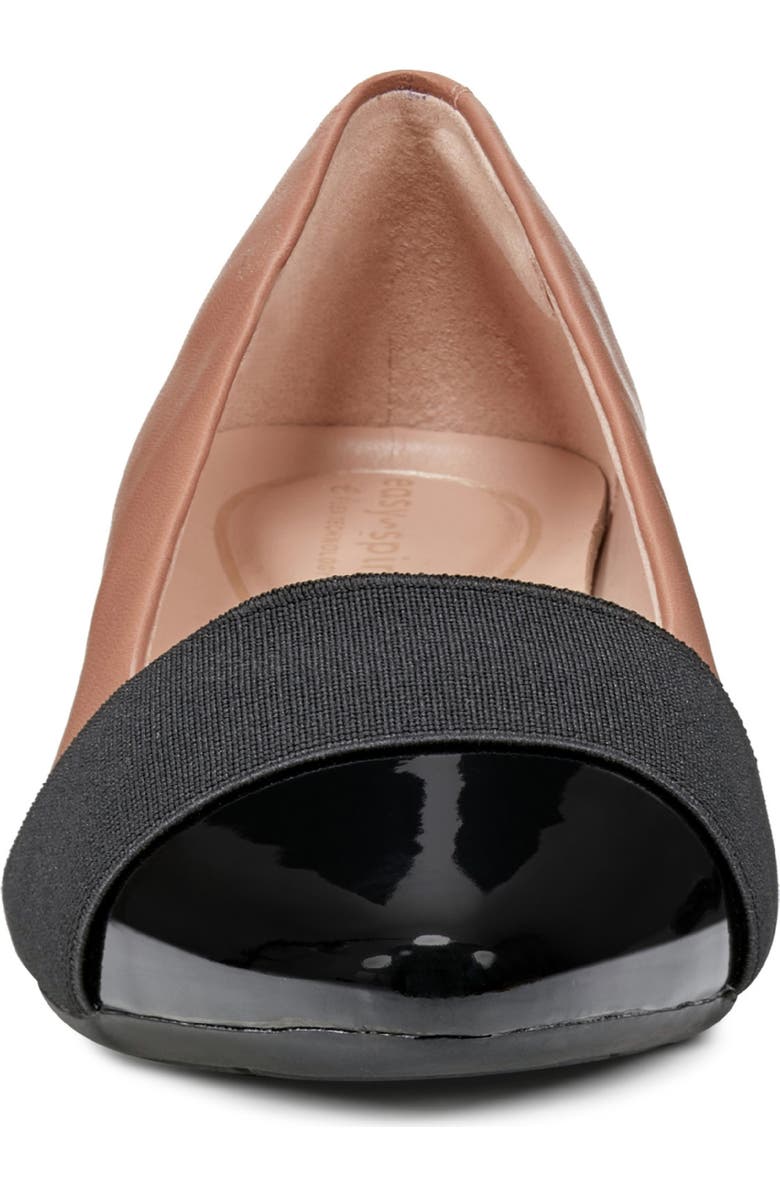 Easy Spirit Casta Pointed Toe Pump, Alternate, color, Dark Natural/ Black Patent