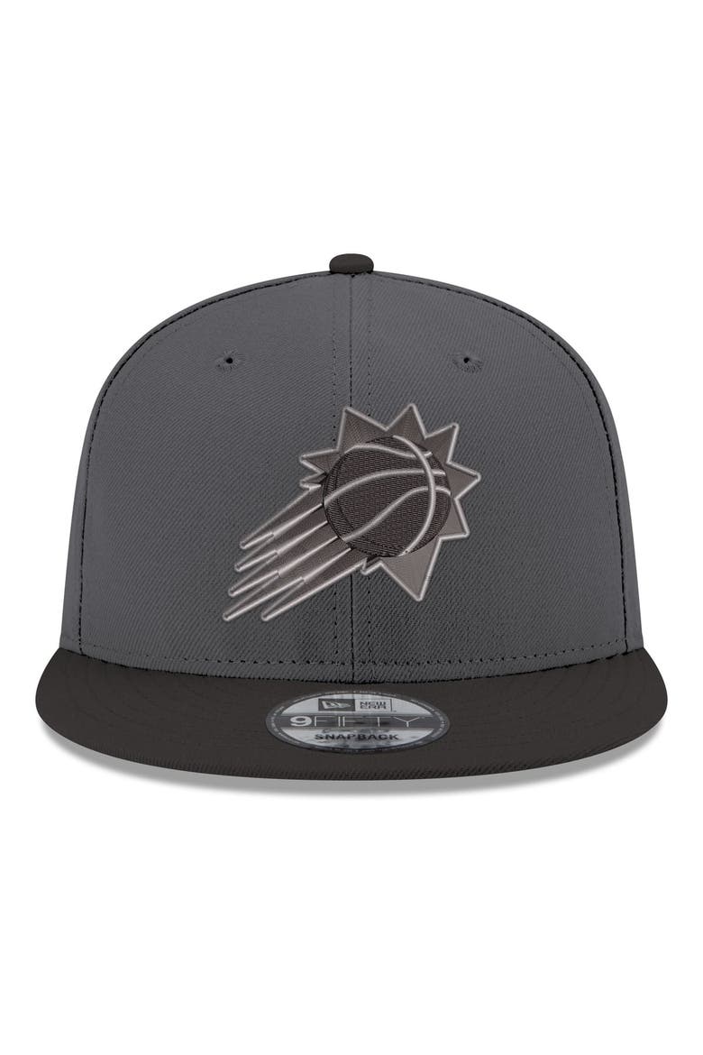 Men's New Era Gray/Black Phoenix Suns Logo 2-Tone 9FIFTY Snapback Hat, Alternate, color, Gray