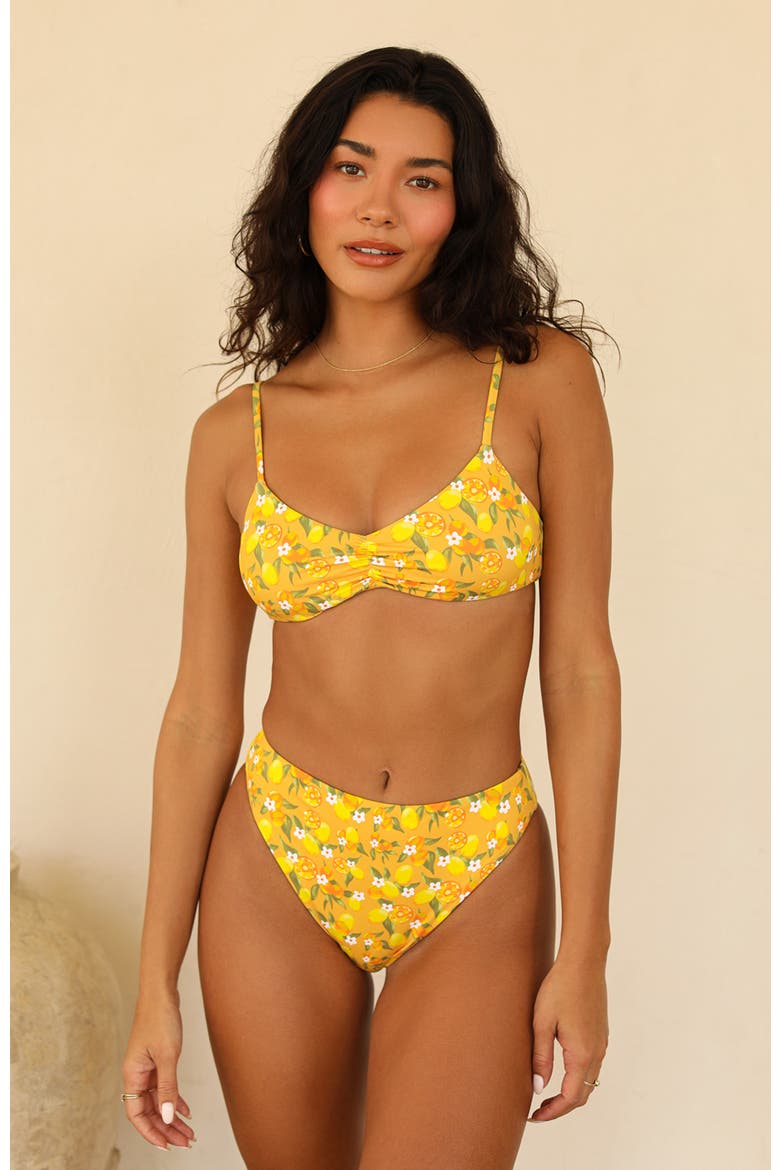 Seashore High Waist Cheeky Bikini Bottom, Main, color, Positano