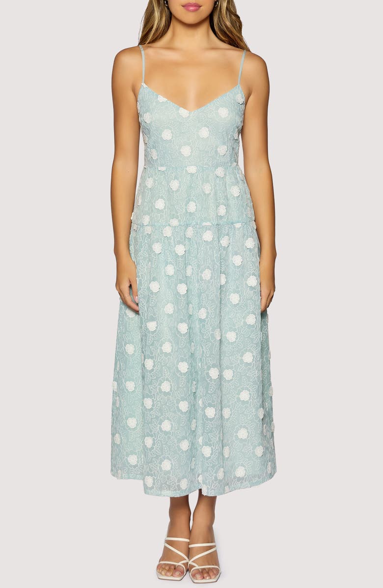 Lost + Wander Eternal Spring Floral Appliqué Maxi Dress, Main, color, Light-Blue