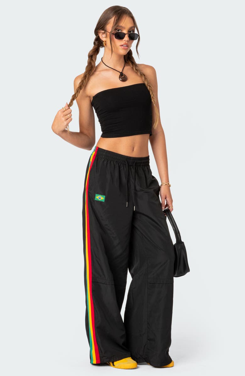 EDIKTED Brasil Track Pants, Alternate, color, Black