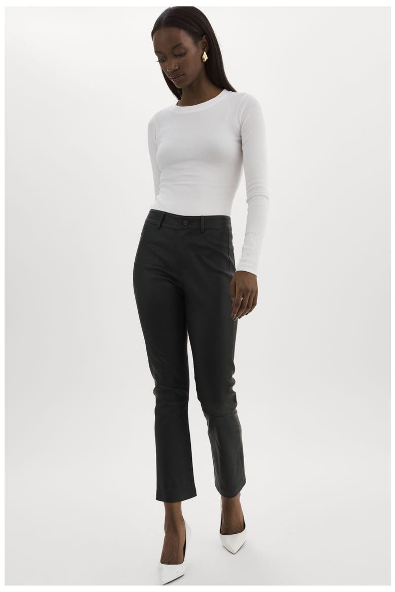 Faris | Stretch Leather Pants, Alternate, color, Black