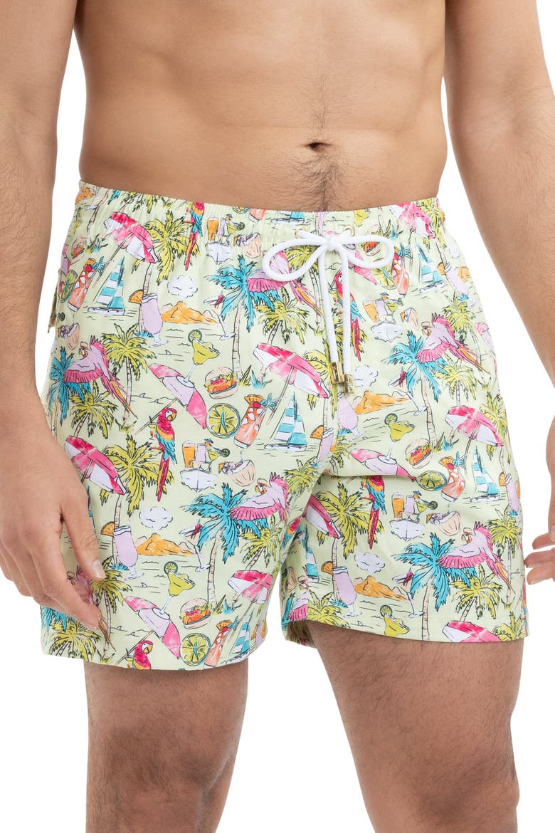 Margaritaville by Kenny Flowers - Welcome to Margaritaville - Lime - Swim Trunks, Alternate, color, Green