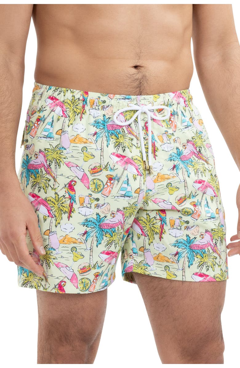 Kenny Flowers Margaritaville by Kenny Flowers - Welcome to Margaritaville - Lime - Swim Trunks, Alternate, color, Green