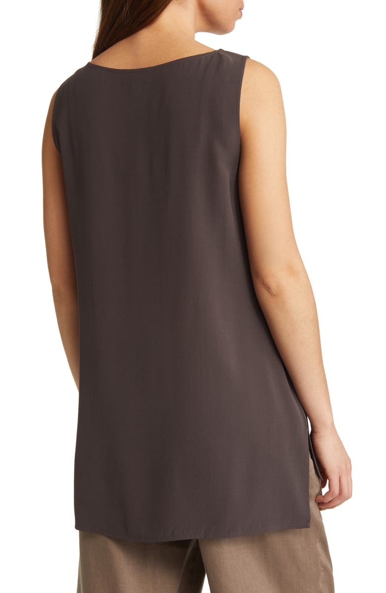 Eileen Fisher Silk Crepe Bateau Neck Shell, Alternate, color,