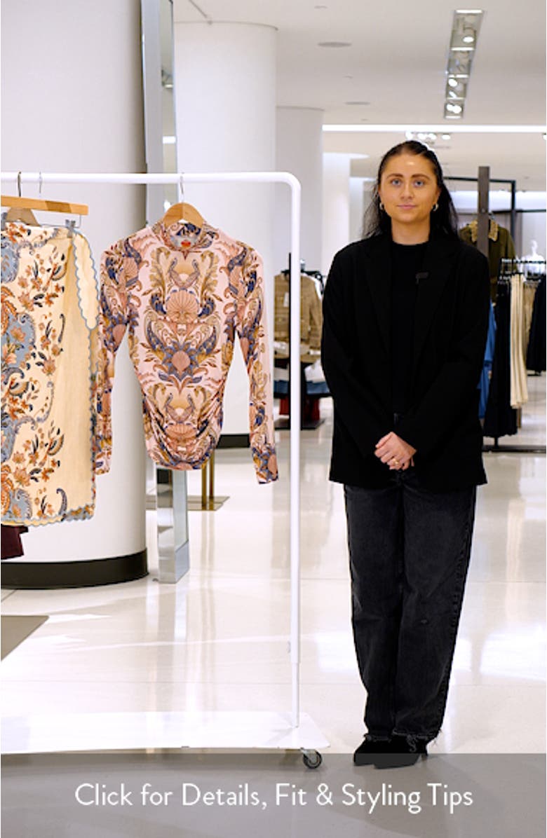 Sea Garden Ruched Mock Neck Top, sales video thumbnail